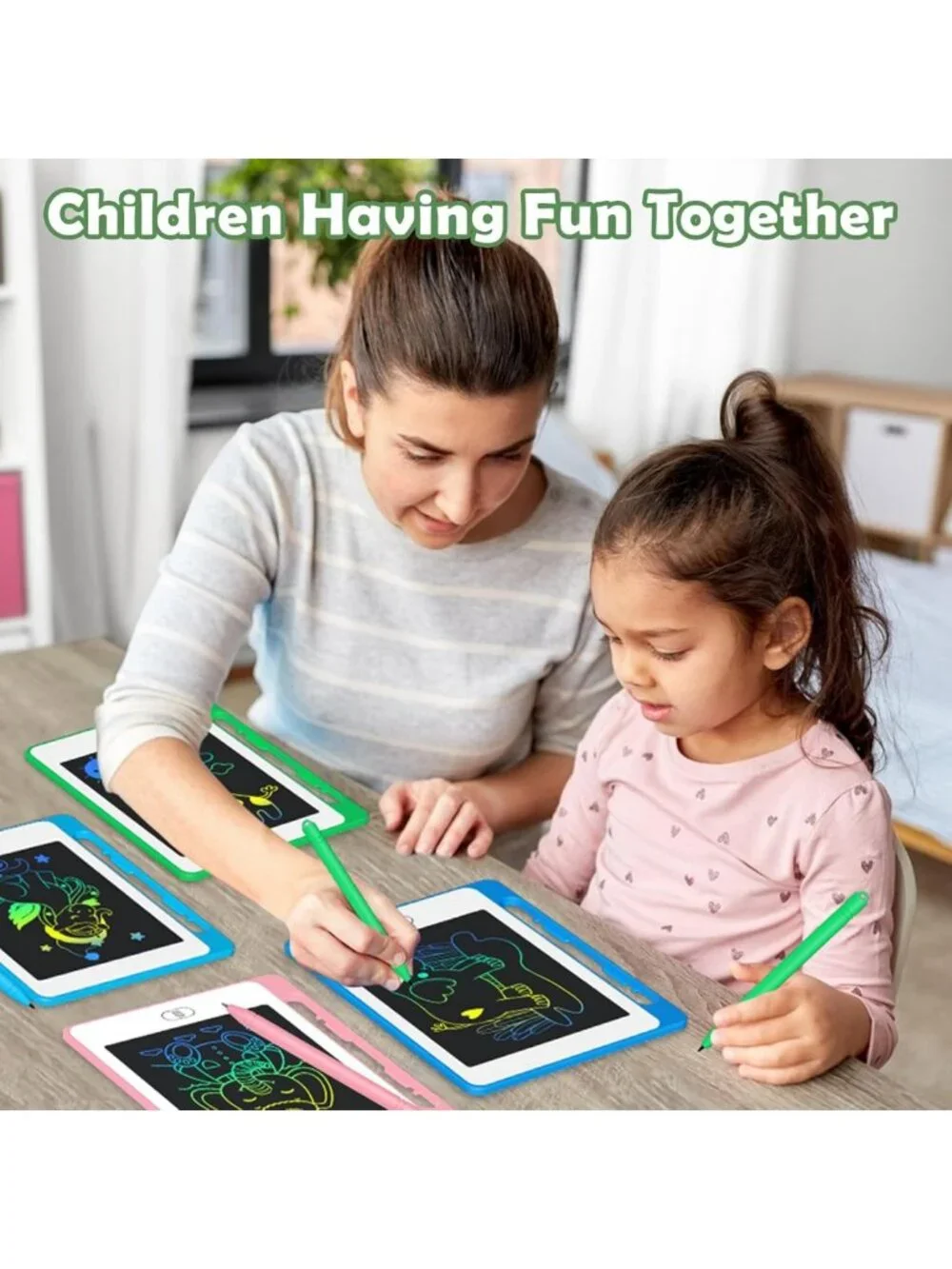 Colorful 12 Pack LCD Writing Tablets for Kids, Erasable Doodle Boards